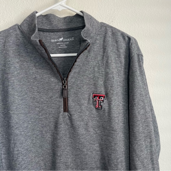 Horn Legend Lifestyle Luxury Texas Tech Half Zip Sweater Pullover - Picture 1 of 6